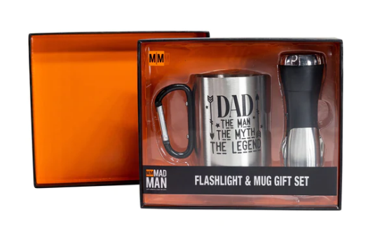 "Dad. The Man, The Myth, The Legend" Flashlight & Mug Gift Set