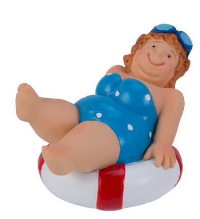 Lady Laying Back on Life Ring Tabletop Figurine