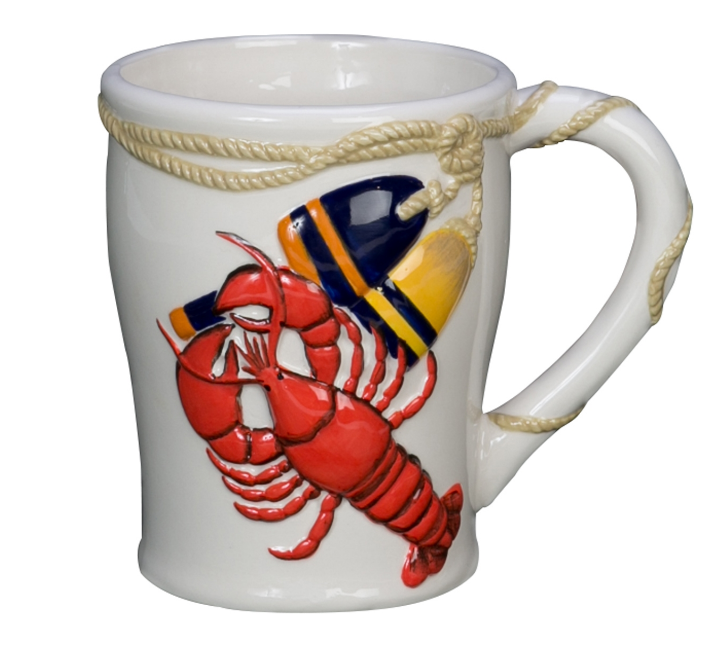 Ceramic Lobster and Buoys Rope Mug Lady Gryphon