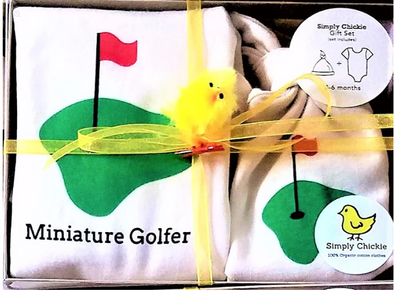 Mini Golfer Romper & Hat Duo Gift Set