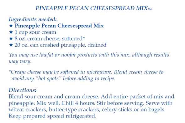 Pineapple Pecan Cheesespread mix