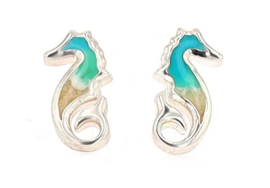 Sterling Silver Seahorse Earrings