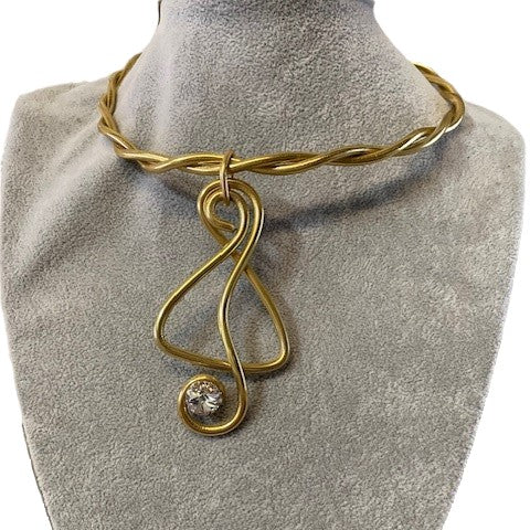 Jeff Lieb Swarovski Gold Necklace