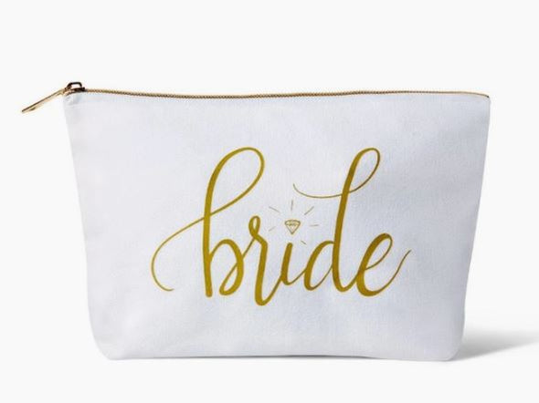 White/Gold "Bride" Makeup Bag