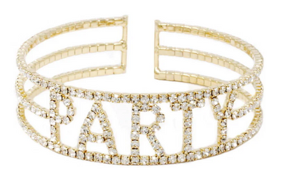 "Party" Rhinestone Cuff Bracelet