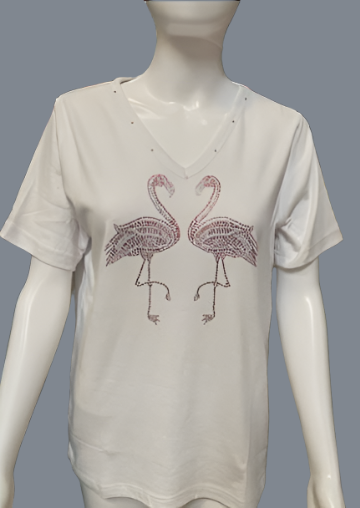 Flamingo Beaded T-Shirt