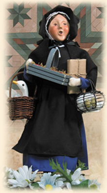 Signed Byers' Choice 2006 Amish Shopping Woman