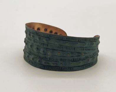 Copper Patina Hammered Cuff Bracelet