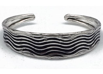Silver Plated Skinny Wave Cuff Bracelet