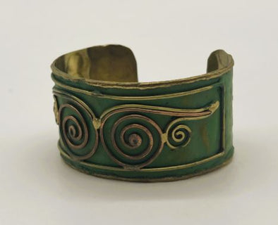 Copper Patina Swirl Cuff Bracelet