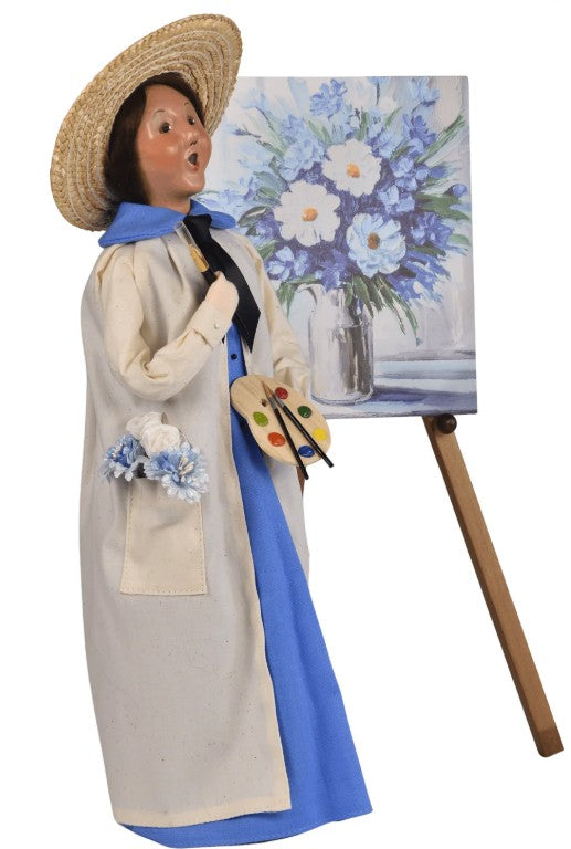 Artist Painting Flowers by Byers' Choice