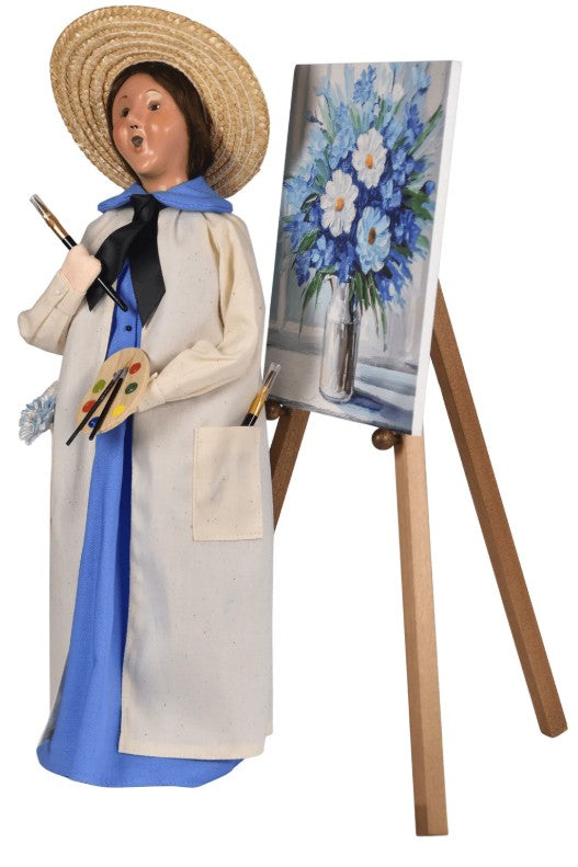 Artist Painting Flowers by Byers' Choice