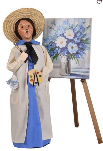 Artist Painting Flowers by Byers' Choice