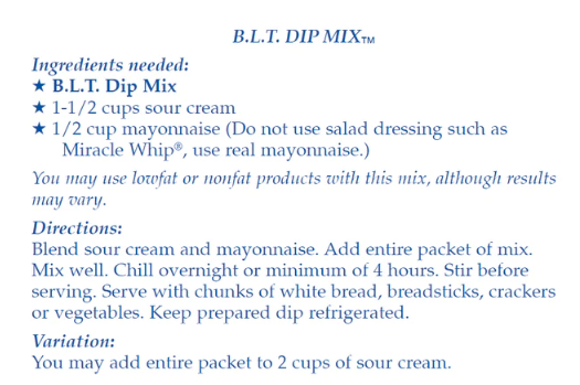 BLT Dip Mix