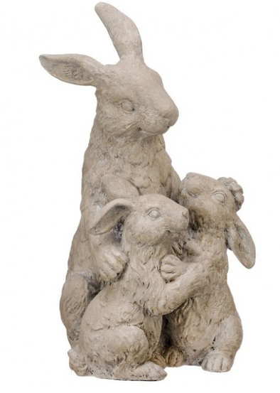 Mother and Babies Bunny Figurine