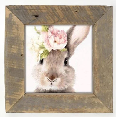 Bunny with Peonies Framed Print