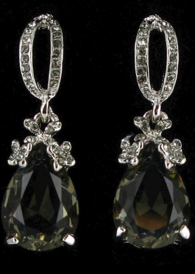 Swarovski Crystal and Pear Drop Earrings from Jim Ball Designs
