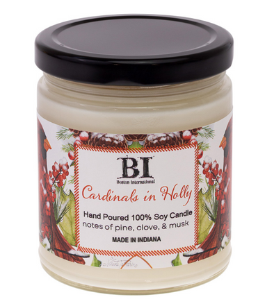 Cardinals in Holly Fragrance Soy Candle