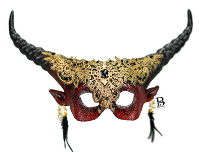 Red Ram Masquerade Mask