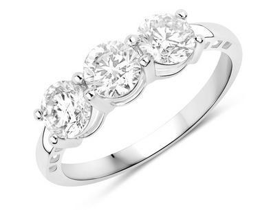 1.5K Genuine Lab Grown Diamond 14K White Gold Ring (Size 7)