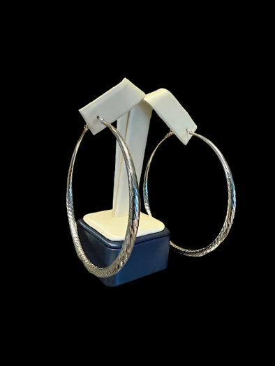 Large Silver Hoop Earrings from Jacqueline Kent