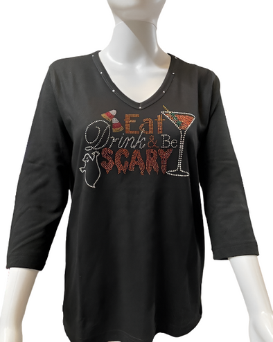 Beaded "Eat Drink and Be Scary" Shirt