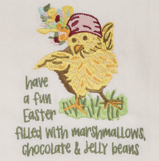 Fun Easter Embroidered Dishtowel