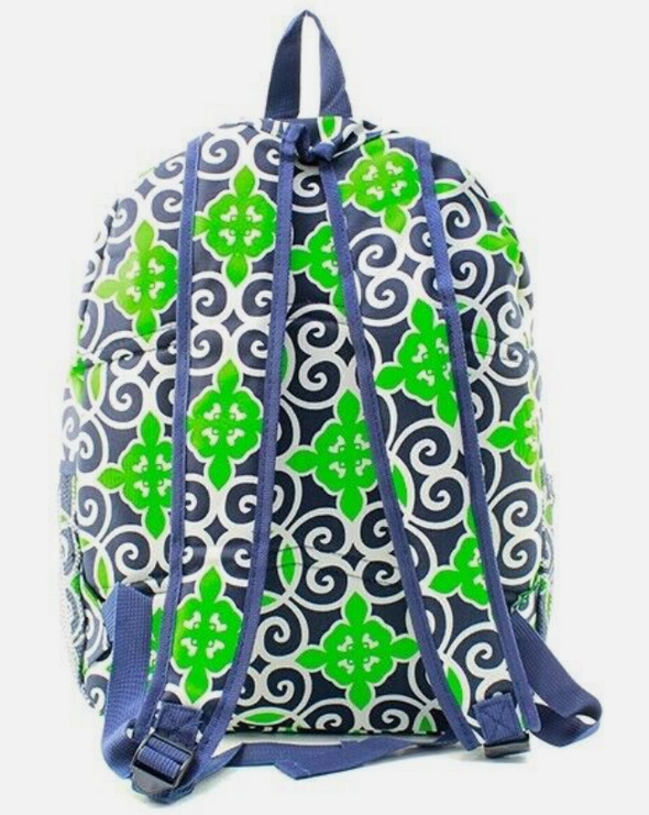 Geometric Blue Green Swirl Backpack