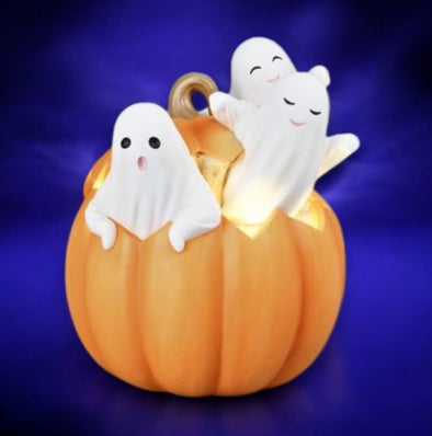 Ghost Trio in LED Lit Pumpkin