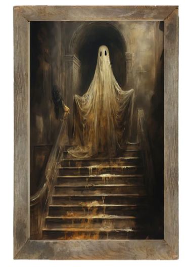 Ghost on Stairs Framed Print