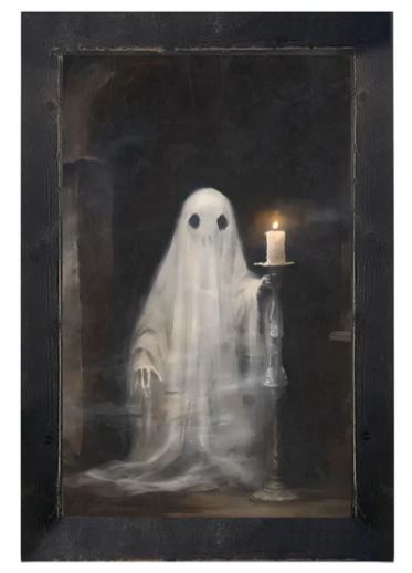 Ghost with Candle Framed Print