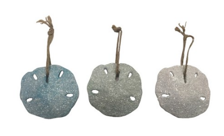 Glitter Sand Dollar Ornaments