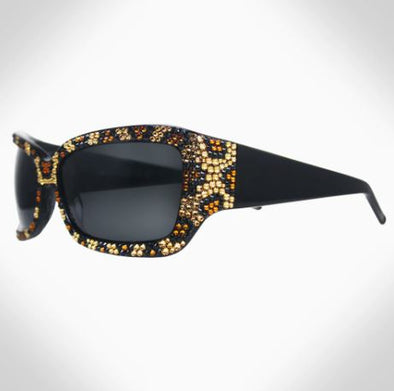 Gold Leopard Oversized Sunglasses by Jimmy Crystal