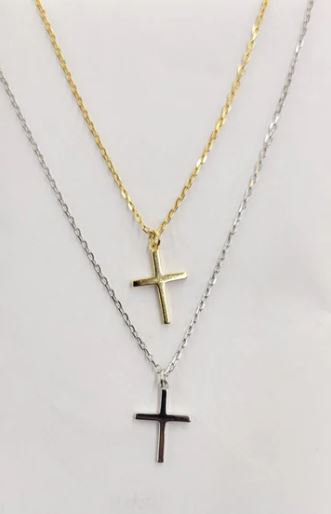 Simple Cross Sterling Silver Pendant