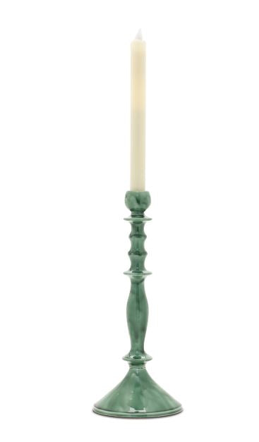 Glazed Green Candle Holders (Set of 3)