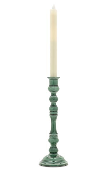 Glazed Green Candle Holders (Set of 3)