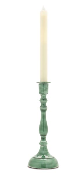 Glazed Green Candle Holders (Set of 3)