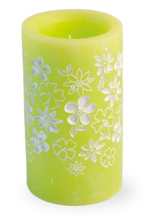 Green Floral LED Candle