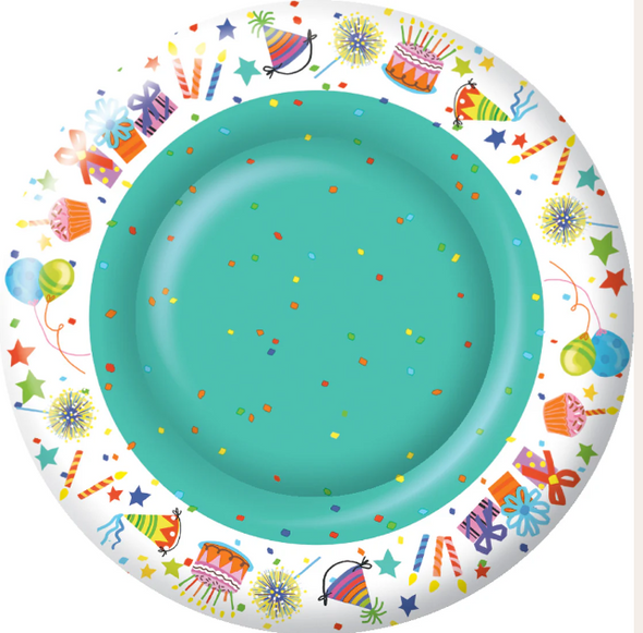 Happy Day Paper Dinner Plates