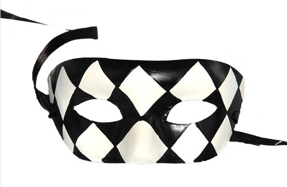 Black & White Papier Mache Mask