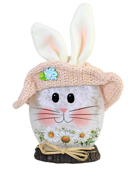 Lighted Hatted Spring Bunny