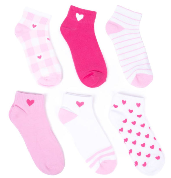 Women's Low Cut Heart Socks (6 pairs)