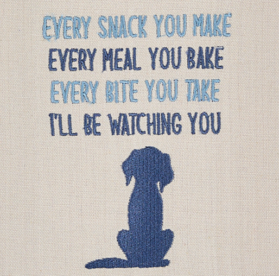 "I'll Be Watching You" Embroidered Dishtowel