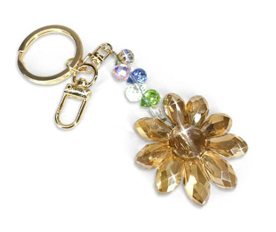 Amber Crystal Daisy Keychain by Jacqueline Kent
