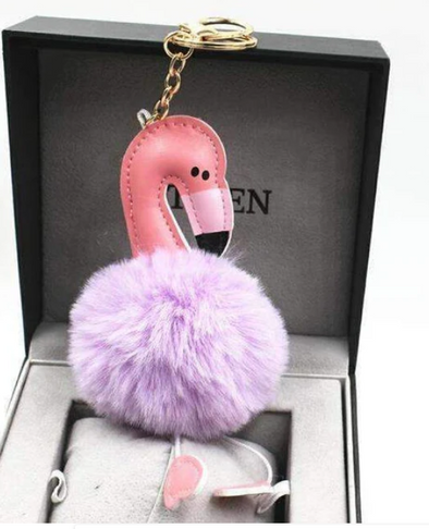 Flamingo Pom Pom Keyring from Jacqueline Kent