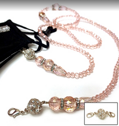 Magnetic Crystal Pink Lanyard Necklace by Jacqueline Kent