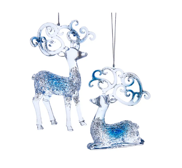 Blue & Clear Deer Ornaments from Kurt Adler