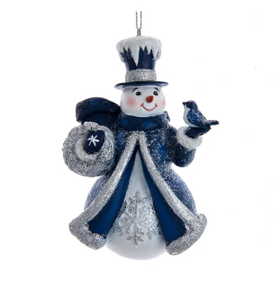 Blue & Silver Snowman Ornament by Kurt Adler