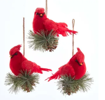 Cardinal on a Pinecone Ornament by Kurt Adler