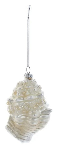 Glass White Shell Ornaments from Kurt Adler